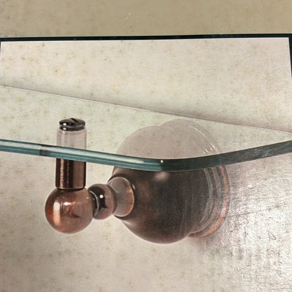 Monticello bathroom glass shelf